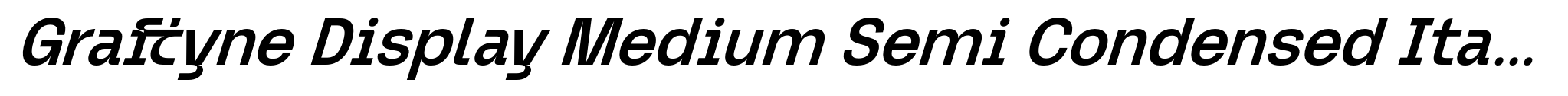 Graftyne Display Medium Semi Condensed Italic image